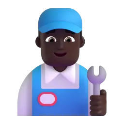 Emoji Meccanico uomo: carnagione scura su Microsoft