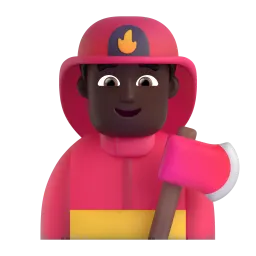 Man Firefighter: Dark Skin Tone emoji on Microsoft