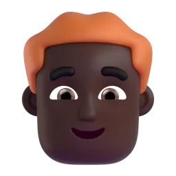 Mann: dunkle Hautfarbe, rotes Haar-Emoji auf Microsoft