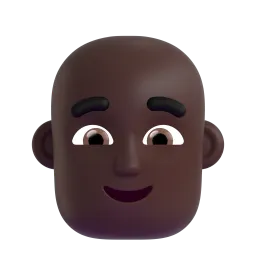 Man: Dark Skin Tone, Bald emoji on Microsoft