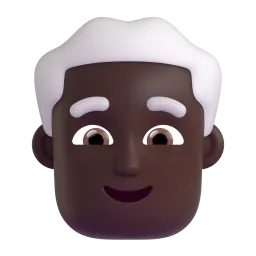 Microsoft üzerinde Erkek: koyu cilt tonu beyaz saç emojisi