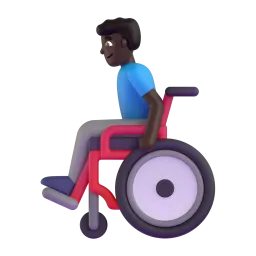 Microsoft üzerinde Tekerlekli sandalyede erkek: koyu cilt tonu emojisi