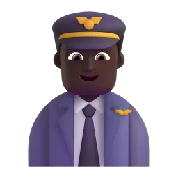 Man Pilot: Dark Skin Tone emoji on Microsoft