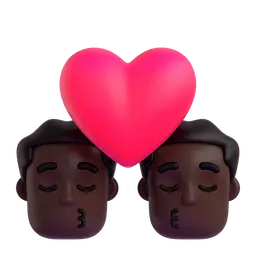 Emoji Beijo: homem, homem e pele escura no Microsoft