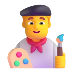 Man Artist emoji on Microsoft