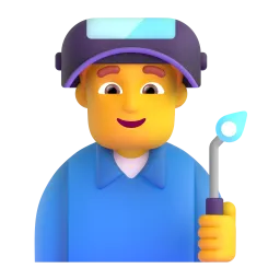 Man Factory Worker emoji on Microsoft