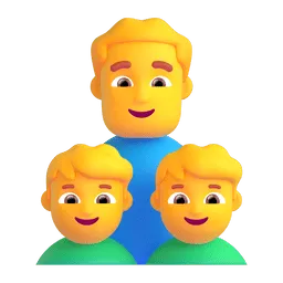 Emoji Famiglia: uomo, bambino e bambino su Microsoft