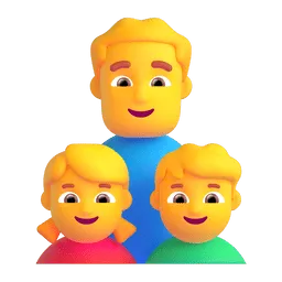 Emoji Famiglia: uomo, bambina e bambino su Microsoft