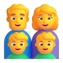 Emoji Famille : homme, femme, garçon et garçon sur Microsoft