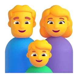 Family: Man, Woman, Boy emoji on Microsoft