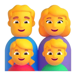 אימוג'י משפחה: איש, אישה, בת, בן ב-Microsoft