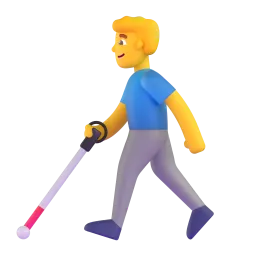Emoji Uomo con bastone bianco di orientamento su Microsoft