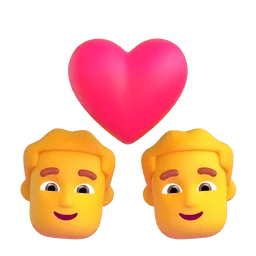Emoji Coppia con cuore: uomo e uomo su Microsoft