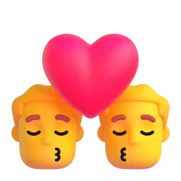 Emoji Bacio tra coppia: uomo e uomo su Microsoft