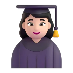 Woman Student: Light Skin Tone emoji on Microsoft