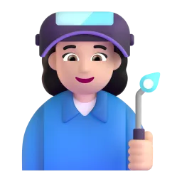 Woman Factory Worker: Light Skin Tone emoji on Microsoft