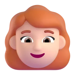 Emoji Femme : peau claire et cheveux roux sur Microsoft