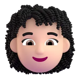 Woman: Light Skin Tone, Curly Hair emoji on Microsoft