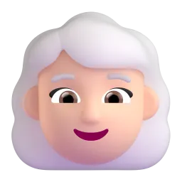 Woman: Light Skin Tone, White Hair emoji on Microsoft