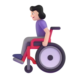 Emoji Perempuan dalam kereta roda manual: ton kulit cerah pada Microsoft