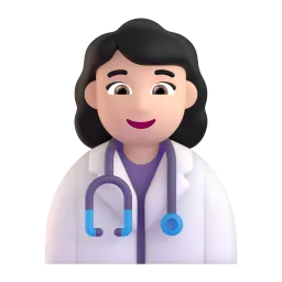 Emoji Pekerja kesehatan wanita: warna kulit cerah di Microsoft
