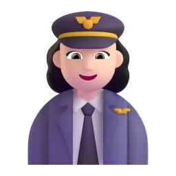 Emoji Juruterbang wanita: ton kulit cerah pada Microsoft