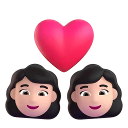 Couple with Heart: Woman, Woman, Light Skin Tone emoji on Microsoft
