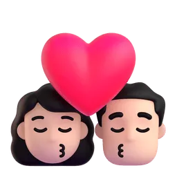 Kiss: Woman, Man, Light Skin Tone emoji on Microsoft
