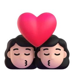 Kus: vrouw, vrouw, lichte huidskleur-emoji op Microsoft