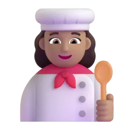 Köchin: mittelhelle Hautfarbe-Emoji auf Microsoft