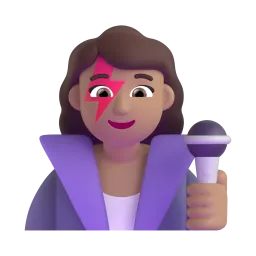 Woman Singer: Medium-Light Skin Tone emoji on Microsoft