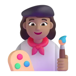 Emoji Artista plástica: pele morena clara no Microsoft
