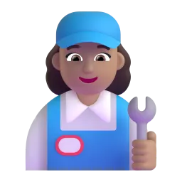 Woman Mechanic: Medium-Light Skin Tone emoji on Microsoft