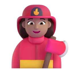 Woman Firefighter: Medium-Light Skin Tone emoji on Microsoft