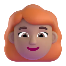 Frau: mittelhelle Hautfarbe, rotes Haar-Emoji auf Microsoft