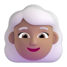Emoji Donna: carnagione abbastanza chiara e capelli bianchi su Microsoft