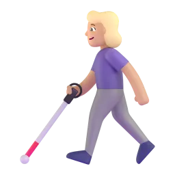 Frau mit Langstock: mittlere Hautfarbe-Emoji auf Microsoft