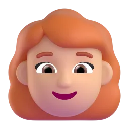 Woman: Medium Skin Tone, Red Hair emoji on Microsoft