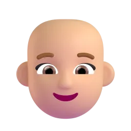 Woman: Medium Skin Tone, Bald emoji on Microsoft