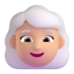 Emoji Donna: carnagione olivastra e capelli bianchi su Microsoft