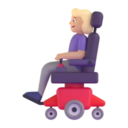 Emoji Donna su sedia a rotelle motorizzata: carnagione olivastra su Microsoft