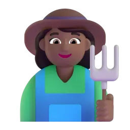Woman Farmer: Medium-Dark Skin Tone emoji on Microsoft