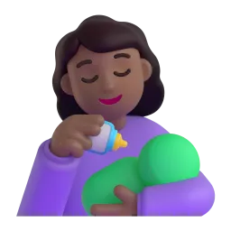 Woman Feeding Baby: Medium-Dark Skin Tone emoji on Microsoft