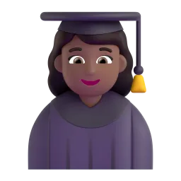 Woman Student: Medium-Dark Skin Tone emoji on Microsoft