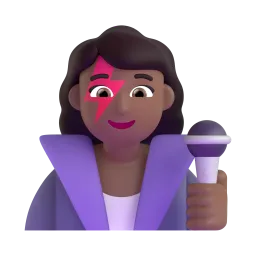 Woman Singer: Medium-Dark Skin Tone emoji on Microsoft