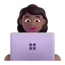 Woman Technologist: Medium-Dark Skin Tone emoji on Microsoft