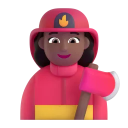 Emoji Ahli bomba wanita: ton kulit sederhana gelap pada Microsoft