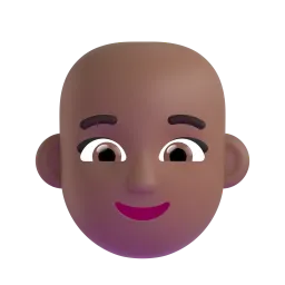 Woman: Medium-Dark Skin Tone, Bald emoji on Microsoft