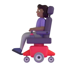 Emoji na Babae sa de-kuryenteng wheelchair: katamtamang dark na kulay ng balat sa Microsoft