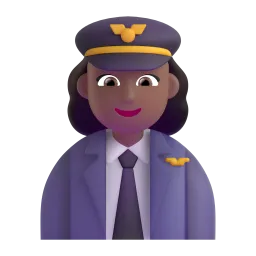 Emoji Pilota donna: carnagione abbastanza scura su Microsoft